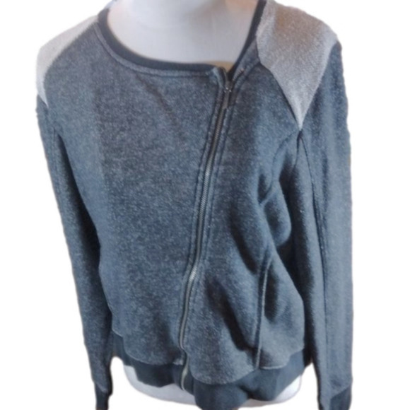 DKNY Jeans Women's Dark Gray Front Side Zipper Top Size Large - Picture 1 of 8